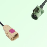 FAKRA SMB I 1001 beige Female Jack to N 6019 pastel green Male Cable