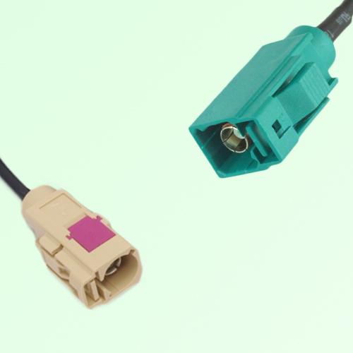 FAKRA SMB I 1001 beige Female Jack to Z 5021 Water Blue Female Cable