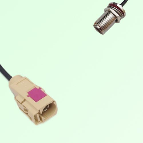 FAKRA SMB I 1001 beige Female Jack to N Bulkhead Female Jack Cable FAKRA SMB I 1001 beige Female Jack to N Bulkhead Female Jack Cable