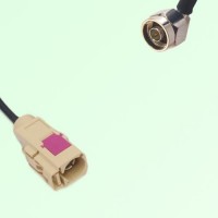 FAKRA SMB I 1001 beige Female Jack to N Male Plug Right Angle Cable