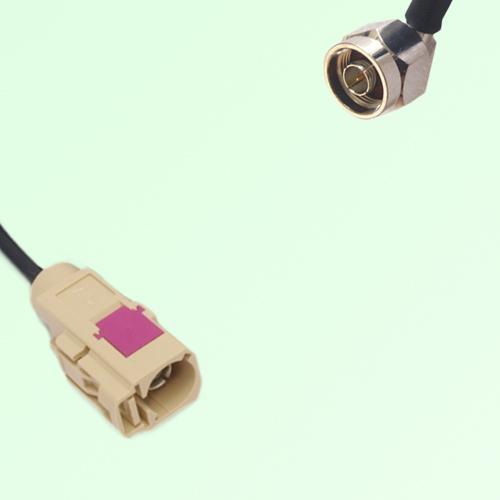 FAKRA SMB I 1001 beige Female Jack to N Male Plug Right Angle Cable
