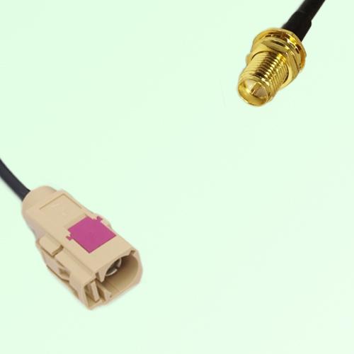 FAKRA SMB I 1001 beige Female Jack to RP SMA Bulkhead Female Cable FAKRA SMB I 1001 beige Female Jack to RP SMA Bulkhead Female Cable
