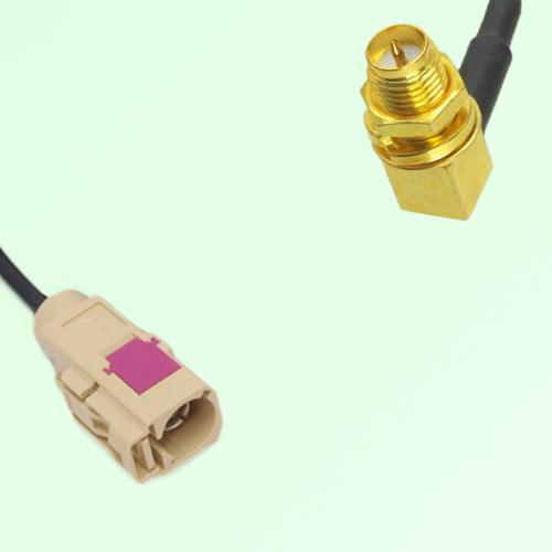 FAKRA SMB I 1001 beige Female Jack to RP SMA Bulkhead Female RA Cable