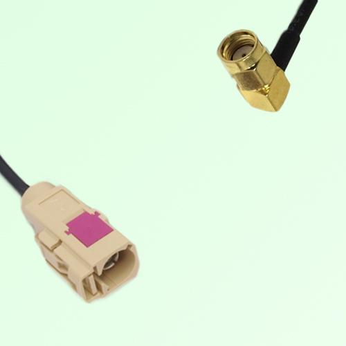 FAKRA SMB I 1001 beige Female Jack to RP SMA Male Plug RA Cable