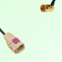 FAKRA SMB I 1001 beige Female Jack to SMA Male Plug Right Angle Cable