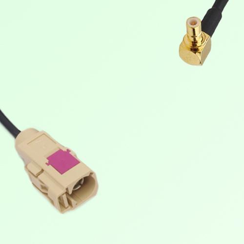 FAKRA SMB I 1001 beige Female Jack to SMB Male Plug Right Angle Cable