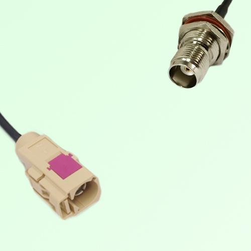 FAKRA SMB I 1001 beige Female Jack to TNC Bulkhead Female Jack Cable FAKRA SMB I 1001 beige Female Jack to TNC Bulkhead Female Jack Cable