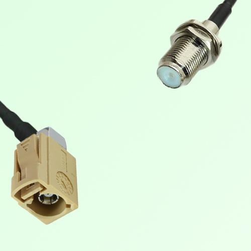 FAKRA SMB I 1001 beige Female Jack RA to F Bulkhead Female Jack Cable