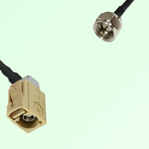 FAKRA SMB I 1001 beige Female Jack Right Angle to F Male Plug Cable