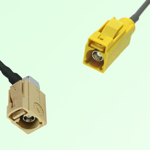 FAKRA SMB I 1001 beige Female Jack RA to K 1027 curry Female Cable FAKRA SMB I 1001 beige Female Jack RA to K 1027 curry Female Cable