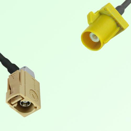 FAKRA SMB I 1001 beige Female Jack RA to K 1027 curry Male Plug Cable FAKRA SMB I 1001 beige Female Jack RA to K 1027 curry Male Plug Cable