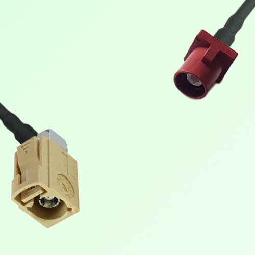 FAKRA SMB I 1001 beige Female Jack RA to L 3002 carmin red Male Cable