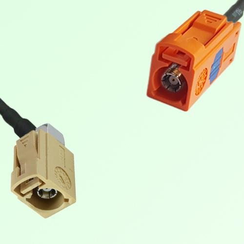 FAKRA SMB I 1001 beige Female RA to M 2003 pastel orange Female Cable FAKRA SMB I 1001 beige Female RA to M 2003 pastel orange Female Cable