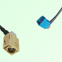 FAKRA SMB I 1001 beige Female RA to Z 5021 Water Blue Female RA Cable