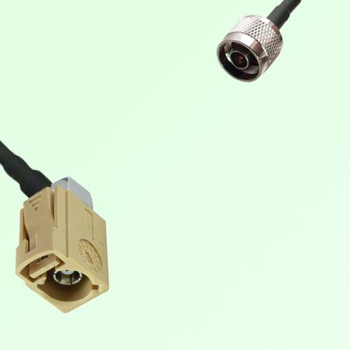 FAKRA SMB I 1001 beige Female Jack Right Angle to N Male Plug Cable