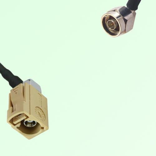 FAKRA SMB I 1001 beige Female Jack RA to N Male Plug RA Cable