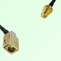 FAKRA SMB I 1001 beige Female Jack RA to RP SMA Bulkhead Female Cable FAKRA SMB I 1001 beige Female Jack RA to RP SMA Bulkhead Female Cable