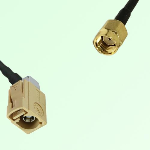 FAKRA SMB I 1001 beige Female Jack RA to RP SMA Male Plug Cable FAKRA SMB I 1001 beige Female Jack RA to RP SMA Male Plug Cable