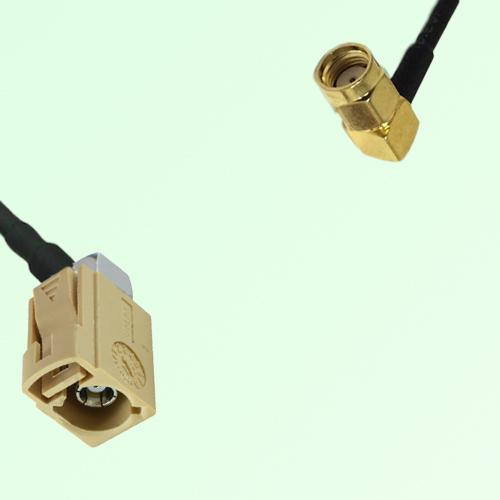 FAKRA SMB I 1001 beige Female Jack RA to RP SMA Male Plug RA Cable