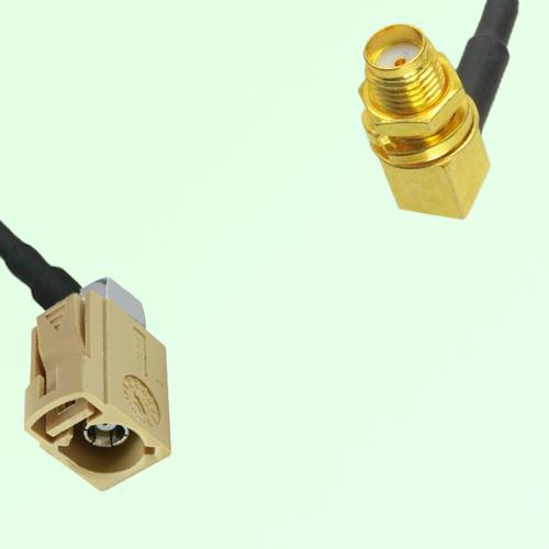 FAKRA SMB I 1001 beige Female Jack RA to SMA Bulkhead Female RA Cable FAKRA SMB I 1001 beige Female Jack RA to SMA Bulkhead Female RA Cable