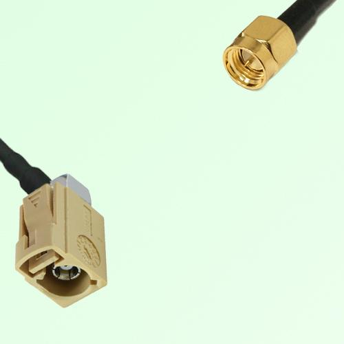 FAKRA SMB I 1001 beige Female Jack Right Angle to SMA Male Plug Cable