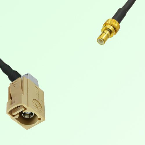 FAKRA SMB I 1001 beige Female Jack Right Angle to SMB Male Plug Cable