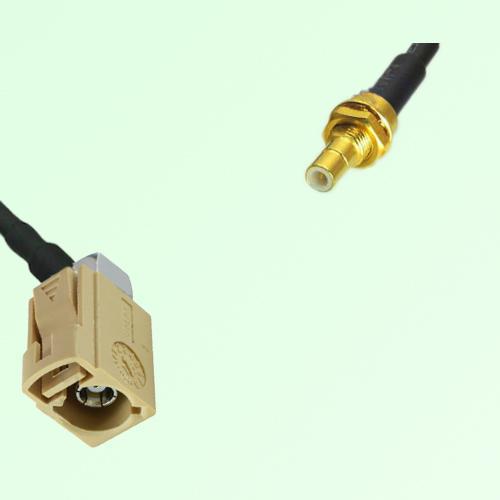 FAKRA SMB I 1001 beige Female Jack RA to SMB Bulkhead Male Plug Cable