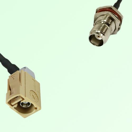 FAKRA SMB I 1001 beige Female Jack RA to TNC Bulkhead Female Cable FAKRA SMB I 1001 beige Female Jack RA to TNC Bulkhead Female Cable