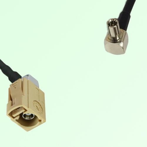 FAKRA SMB I 1001 beige Female Jack RA to TS9 Male Plug RA Cable
