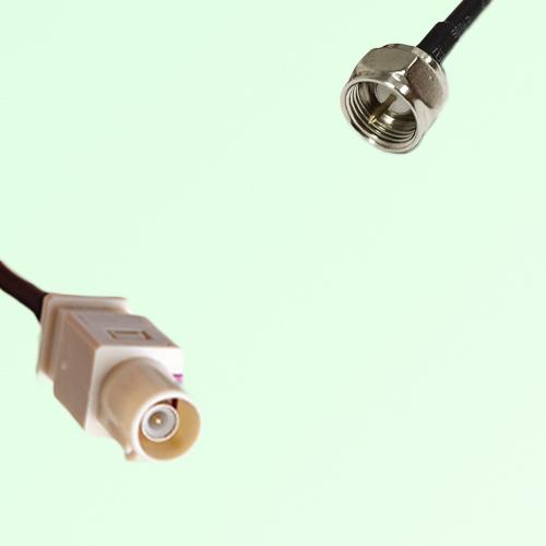 FAKRA SMB I 1001 beige Male Plug to F Male Plug Cable FAKRA SMB I 1001 beige Male Plug to F Male Plug Cable