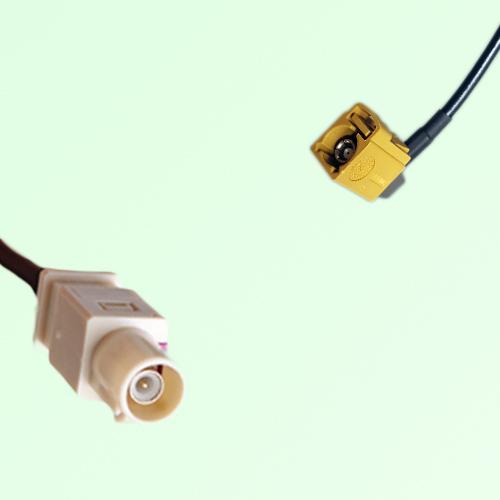 FAKRA SMB I 1001 beige Male Plug to K 1027 Curry Female Jack RA Cable