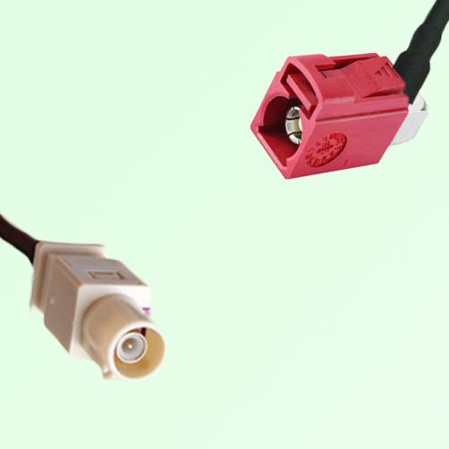 FAKRA SMB I 1001 beige Male to L 3002 carmin red Female RA Cable