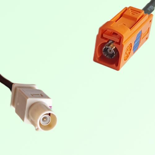 FAKRA SMB I 1001 beige Male Plug to M 2003 pastel orange Female Cable