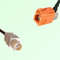 FAKRA SMB I 1001 beige Male to M 2003 pastel orange Female RA Cable