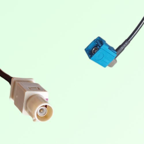 FAKRA SMB I 1001 beige Male to Z 5021 Water Blue Female RA Cable