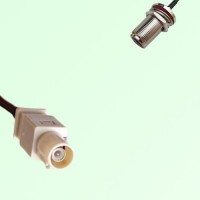 FAKRA SMB I 1001 beige Male Plug to N Bulkhead Female Jack Cable