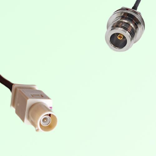 FAKRA SMB I 1001 beige Male to N Front Mount Bulkhead Female Cable
