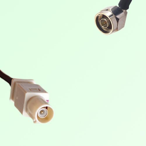 FAKRA SMB I 1001 beige Male Plug to N Male Plug Right Angle Cable