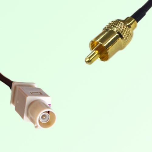 FAKRA SMB I 1001 beige Male Plug to RCA Male Plug Cable
