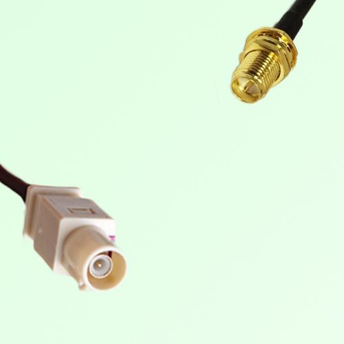 FAKRA SMB I 1001 beige Male Plug to RP SMA Bulkhead Female Jack Cable FAKRA SMB I 1001 beige Male Plug to RP SMA Bulkhead Female Jack Cable