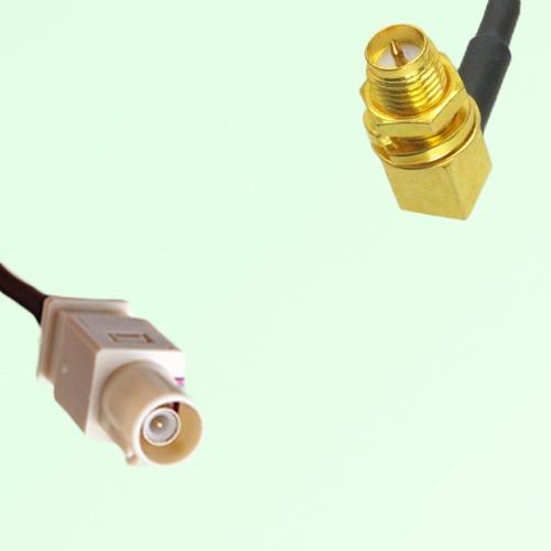 FAKRA SMB I 1001 beige Male to RP SMA Bulkhead Female RA Cable