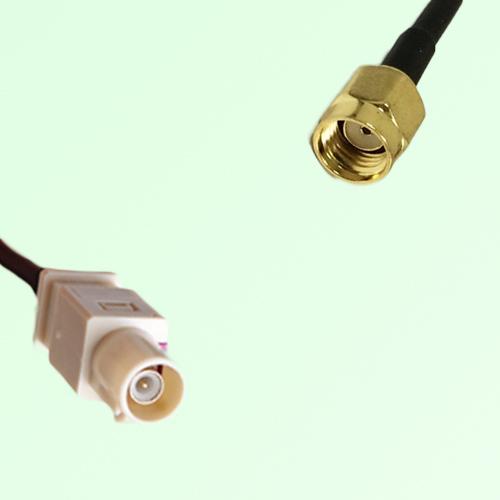FAKRA SMB I 1001 beige Male Plug to RP SMA Male Plug Cable