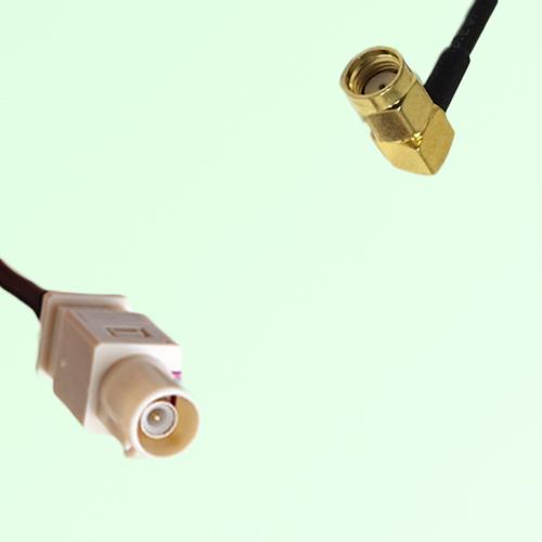 FAKRA SMB I 1001 beige Male Plug to RP SMA Male Plug Right Angle Cable
