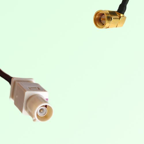FAKRA SMB I 1001 beige Male Plug to SMA Male Plug Right Angle Cable