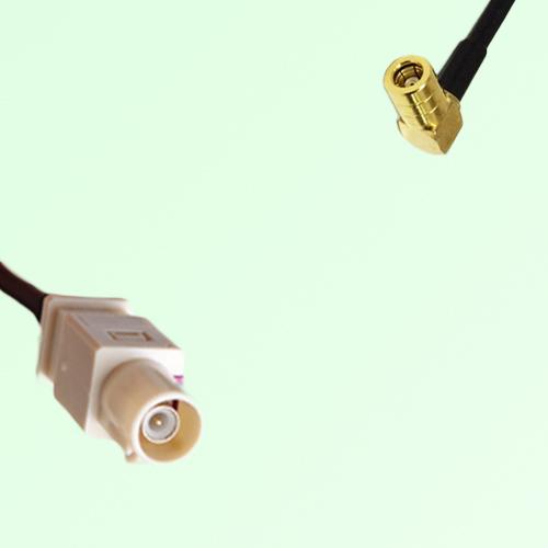 FAKRA SMB I 1001 beige Male Plug to SMB Female Jack Right Angle Cable