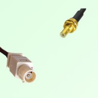 FAKRA SMB I 1001 beige Male Plug to SMB Bulkhead Male Plug Cable