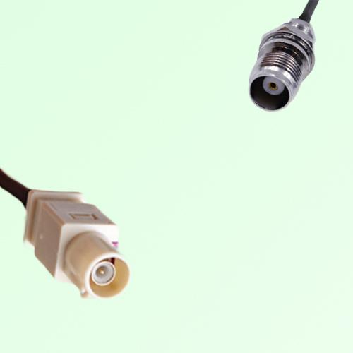 FAKRA SMB I 1001 beige Male to TNC Front Mount Bulkhead Female Cable