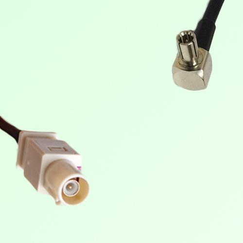 FAKRA SMB I 1001 beige Male Plug to TS9 Male Plug Right Angle Cable