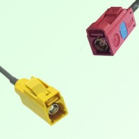 FAKRA SMB K 1027 curry Female Jack to L 3002 carmin red Female Cable