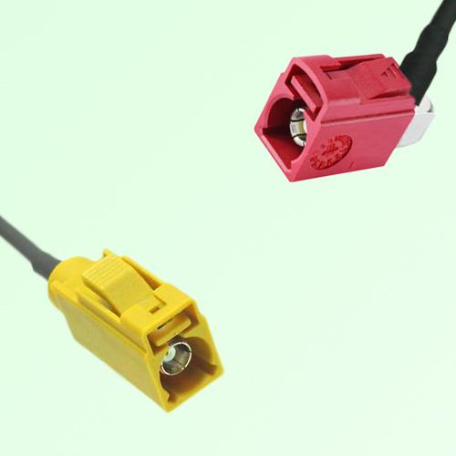 FAKRA SMB K 1027 curry Female to L 3002 carmin red Female RA Cable